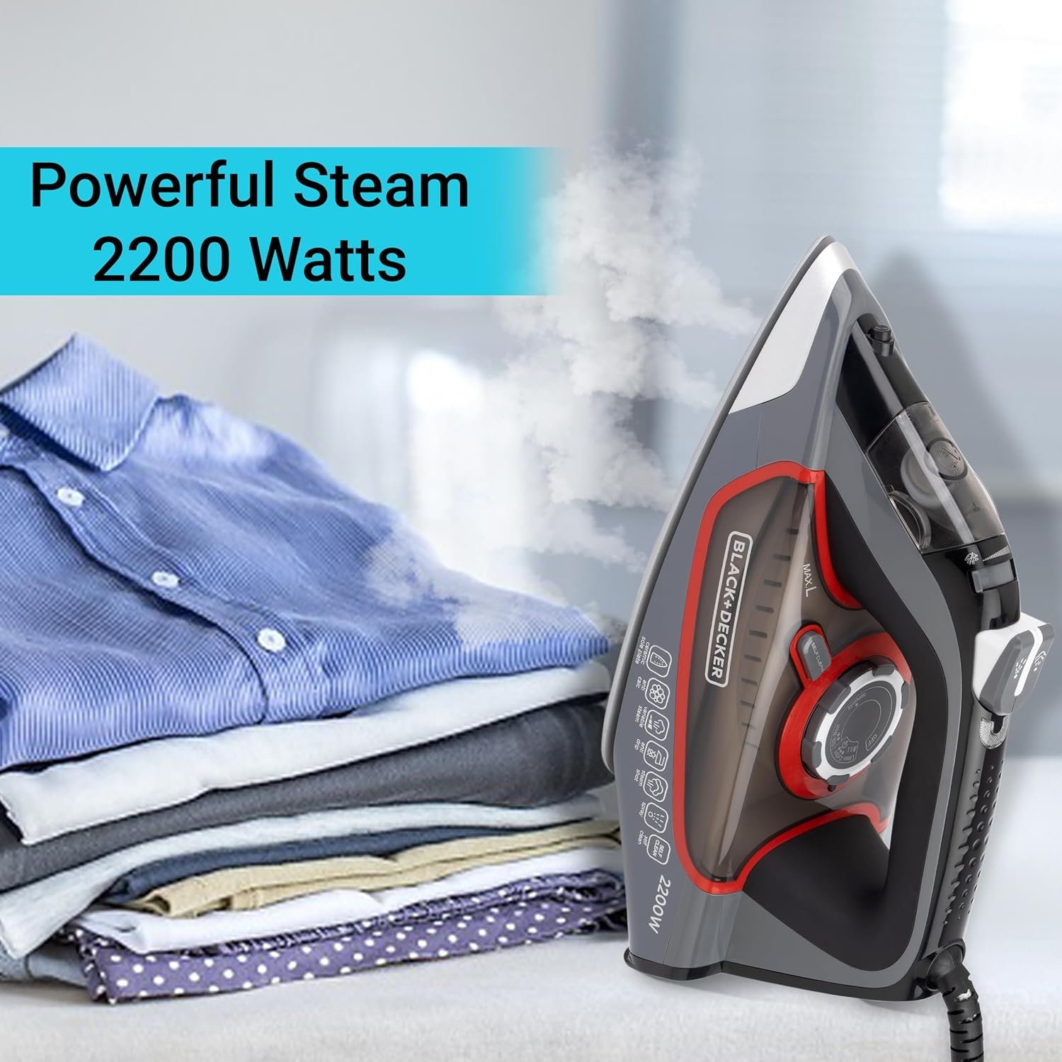 BLACK DECKER-STEAM IRON-2200W-BXIR2202IN - Image 3