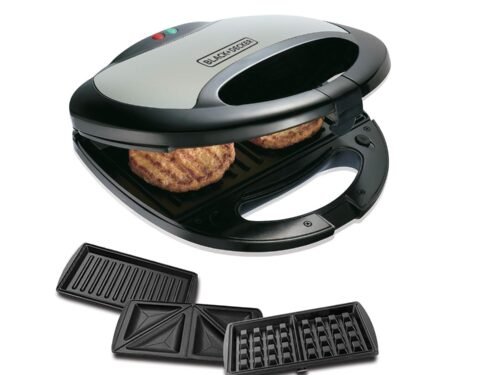 BLACK DECKER-3 IN 1 MULTIPLE SANDWICH, GRILL & WAFFLE MAKER-750W TS2090