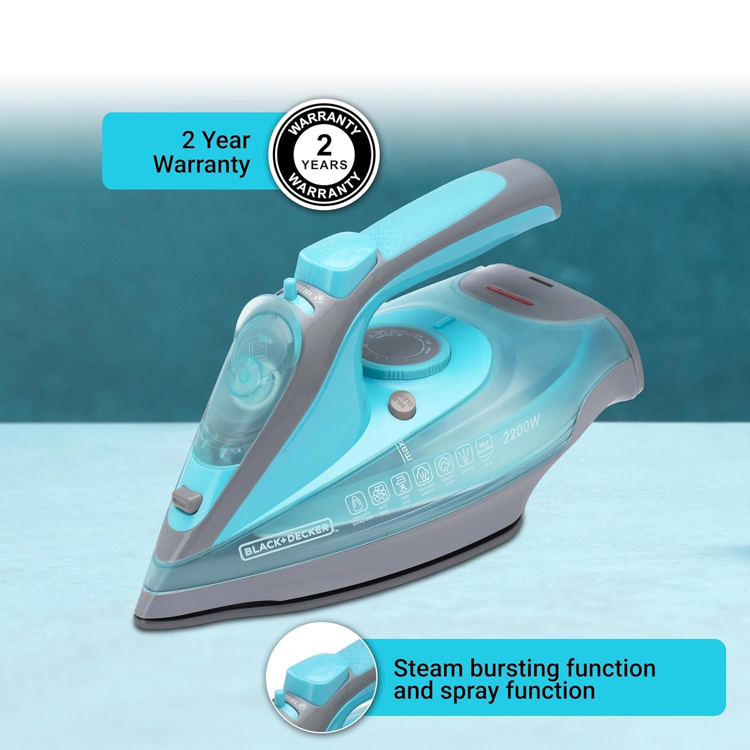 BLACK DECKER STEAM IRON 2200 W CORDLESS - Image 3