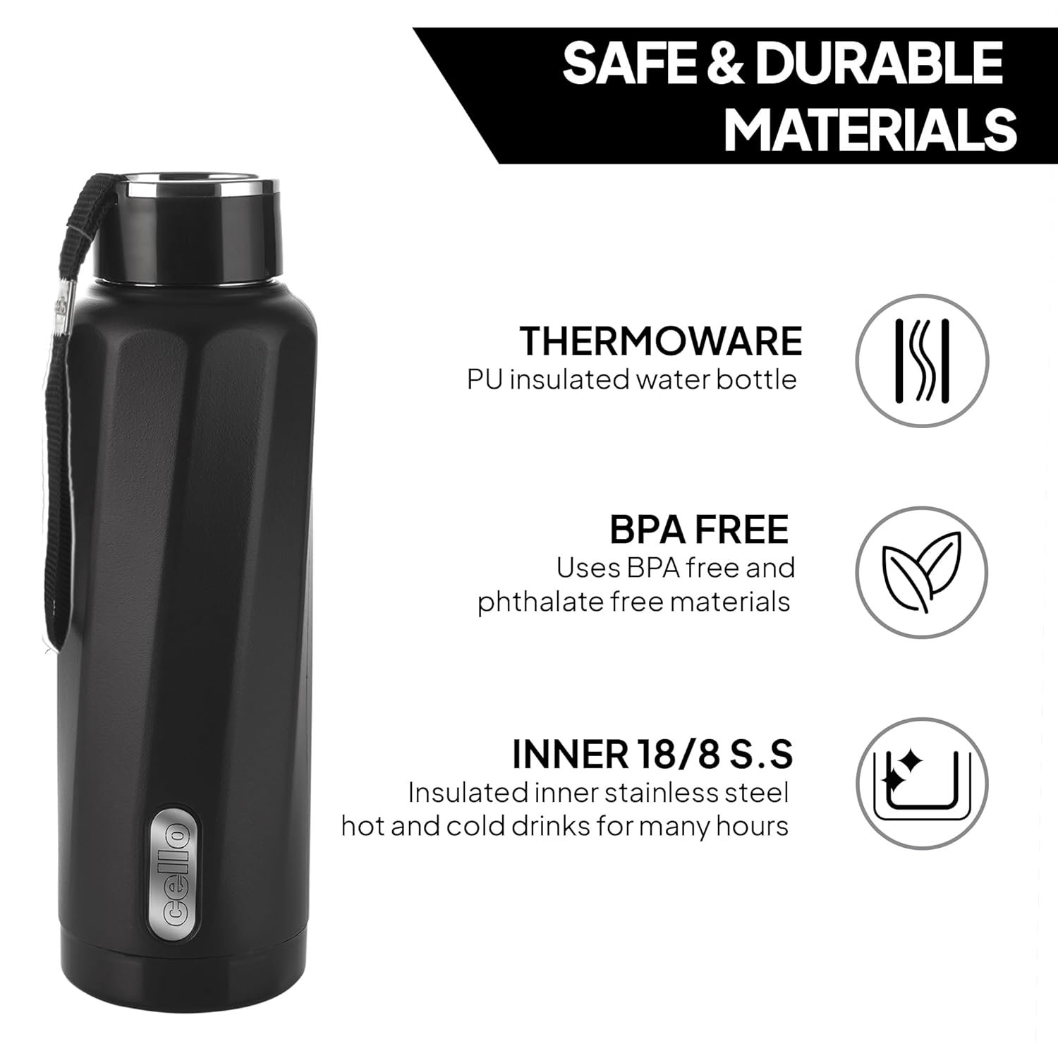 CELLO W/B-PURO STEEL X TURBO 900ML BLACK - Image 3