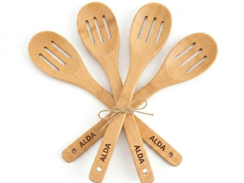 ALDA KITCHEN TOOLS BAMBOO SLOTTED SPOON(SET OF 4)