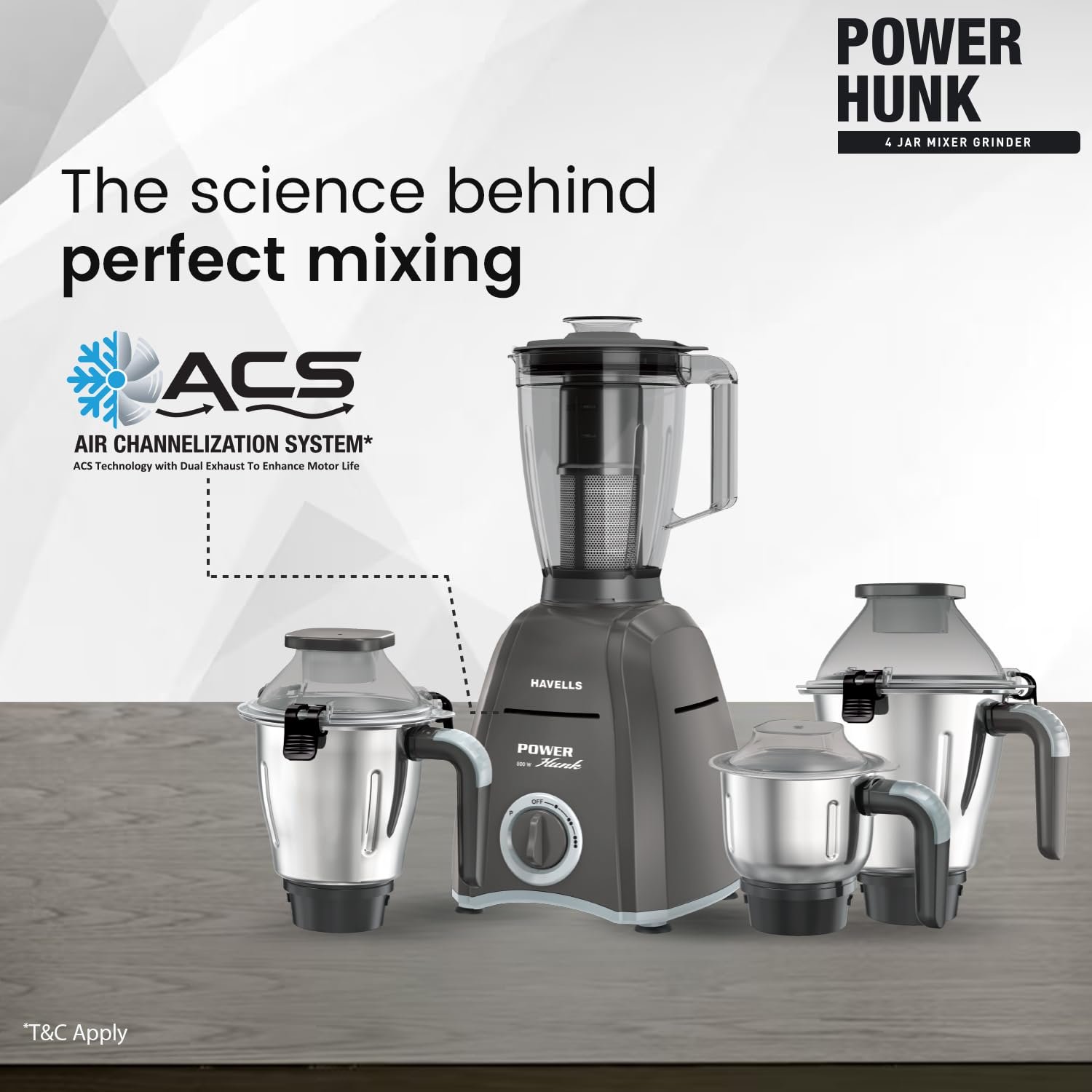 HAVELLS MIXER GRINDER POWER HUNK 4 JAR - Image 3