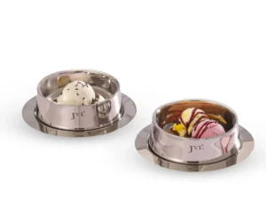 JVL DESSERT BOWL TWO BOWLS WITH PLATE