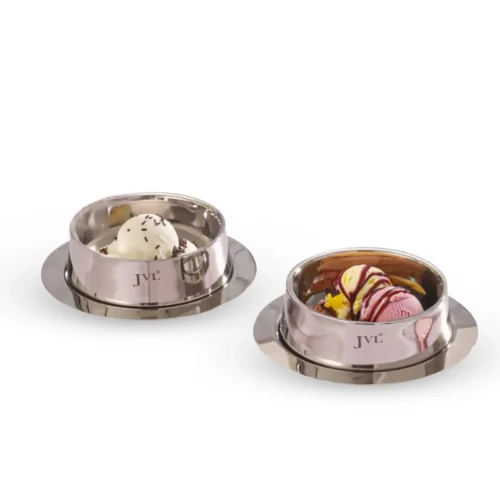 JVL DESSERT BOWL TWO BOWLS WITH PLATE