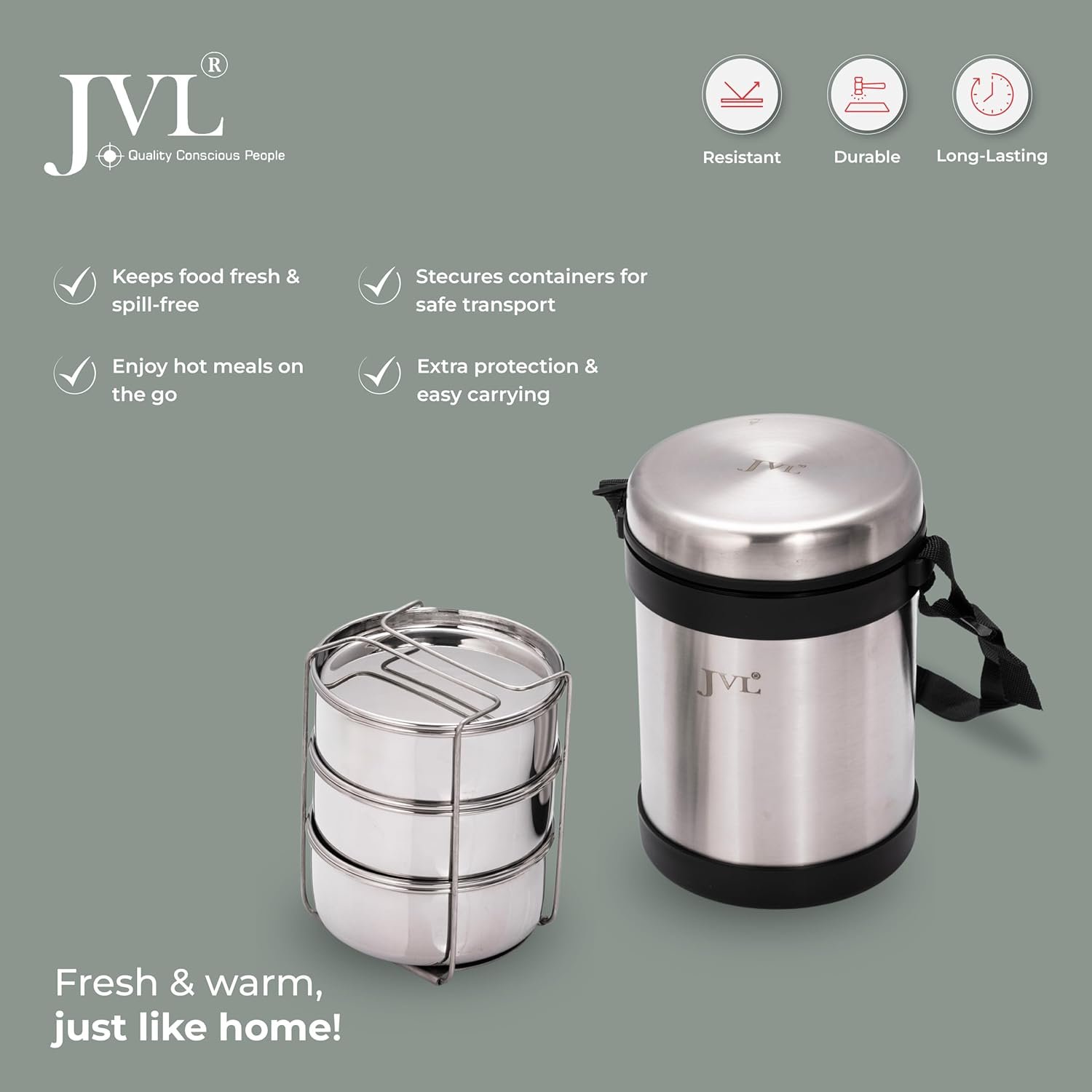 JVL HOT TIFFIN CARRIER 3 CONTAINER - Image 5