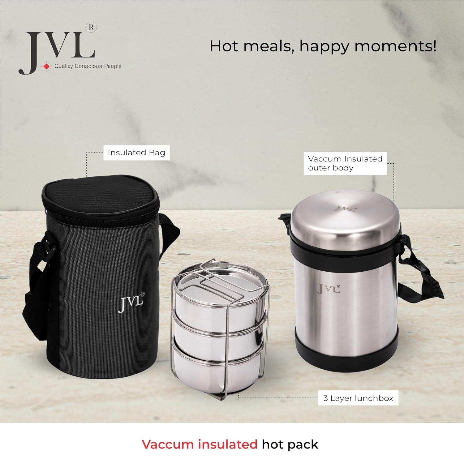 JVL HOT TIFFIN CARRIER 3 CONTAINER - Image 4