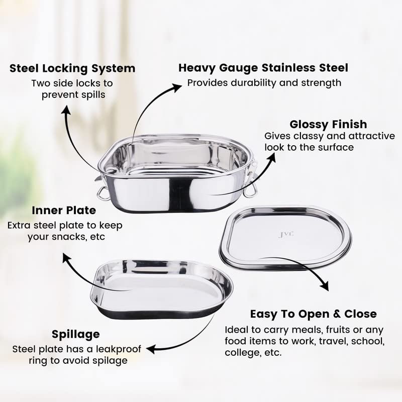 JVL MATRIX LEAK PROOF LUNCH BOX WITH STEEL PLATE - Image 7