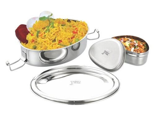 JVL OVAL LUNCH BOX WITH STEEL CONTAINER BIG SO2-C