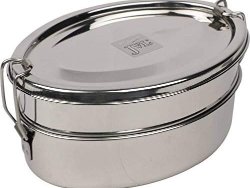 JVL OVAL LUNCH BOX WITH STEEL PLATE BIG DO2