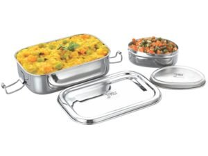 JVL RECTANGULAR LUNCH BOX WITH STEEL CONTAINER BIG SR3-C