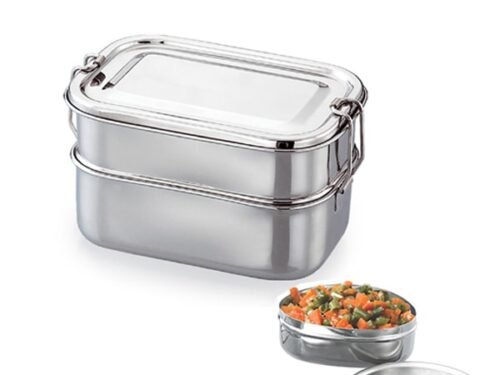 JVL RECTANGULAR LUNCH BOX WITH STEEL PLATE BIG DR3-C