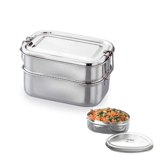JVL RECTANGULAR LUNCH BOX WITH STEEL PLATE BIG DR3-C