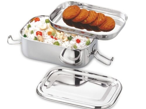 JVL RECTANGULAR LUNCH BOX WITH STEEL PLATE BIG SR3