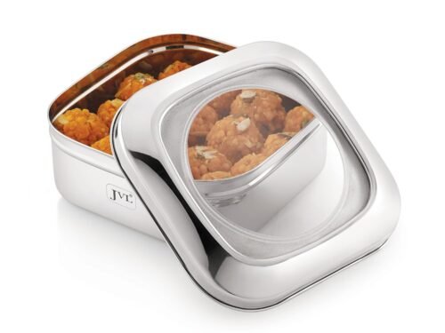 JVL SQUARE COSTA TIN CLEAR LID (0.9 L)