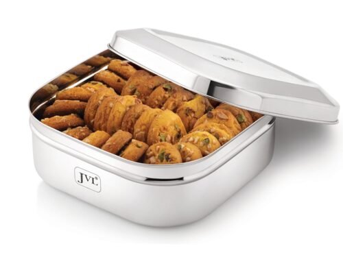 JVL SQUARE COSTA TIN STEEL LID (0.9 L)