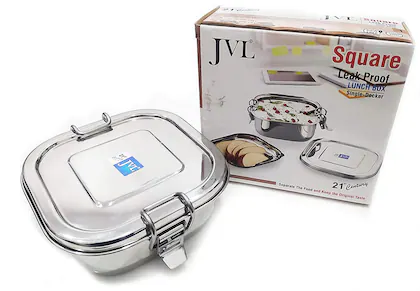JVL SQUARE LEAK PROOF LUNCH BOX SINGLE MEDIUM - Image 3