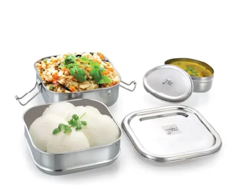 JVL SQUARE LUNCH BOX WITH STEEL CONTAINER BIG DS2-C