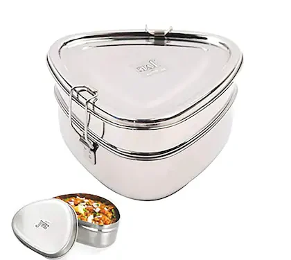 JVL TRIANGLE LUNCH BOX WITH STEEL CONTAINER BIG DT2-C