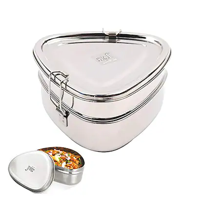 JVL TRIANGLE LUNCH BOX WITH STEEL CONTAINER BIG DT2-C
