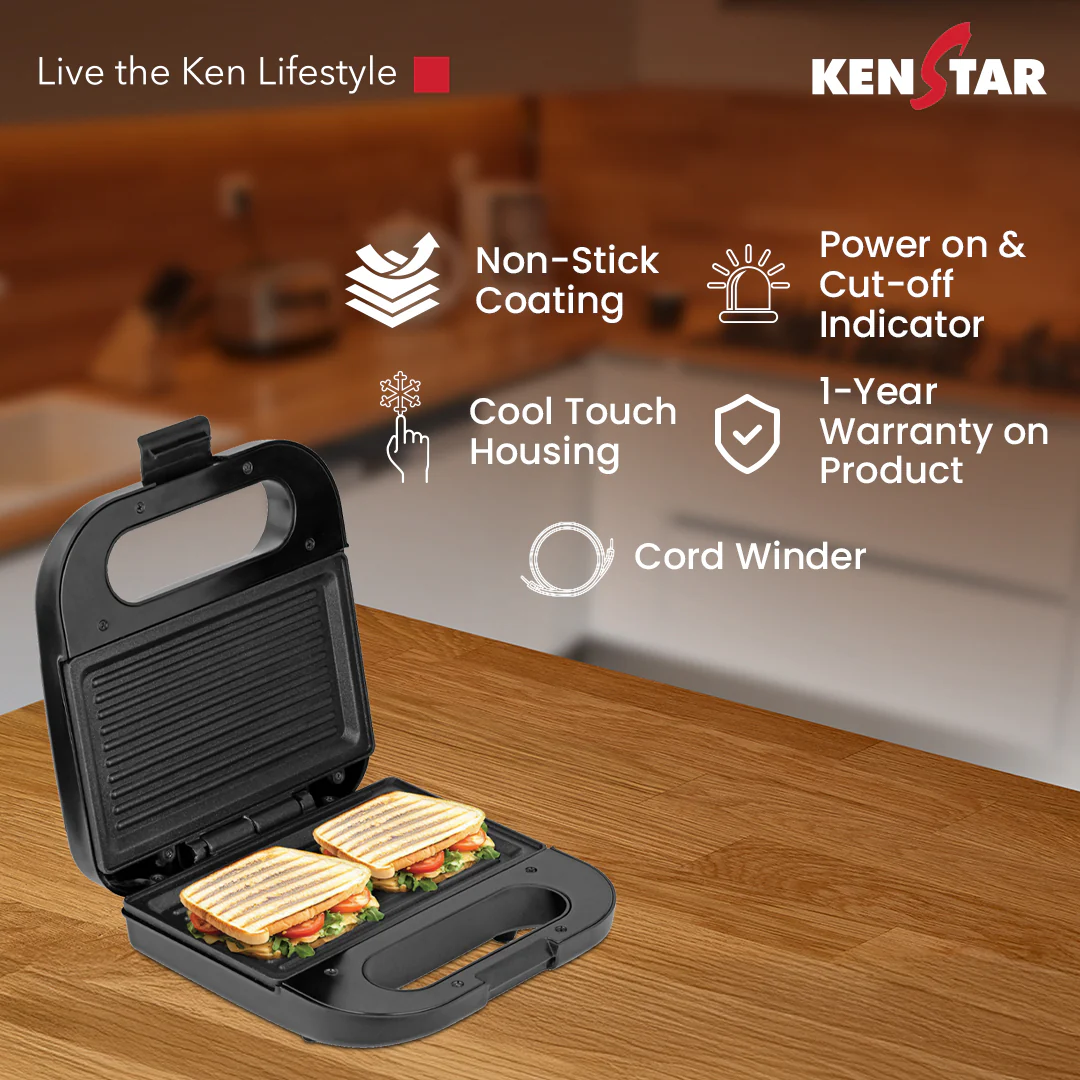 KENSTAR SANDWICH MAKER EZY GRILL 750W - Image 4