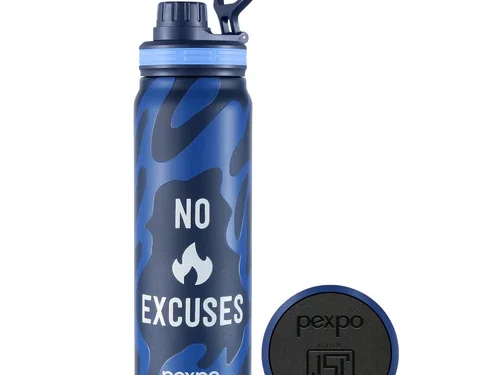 PEXPO AUSTIN ART NO EXCUSES UV PRINTED DESIGN BOTTLE (DENIM BLUE) 800ML