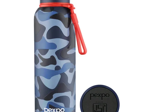 PEXPO BRAVO ART CAMOUFLAGE UV PRINTED DESIGN BOTTLE (BLUE) 800ML