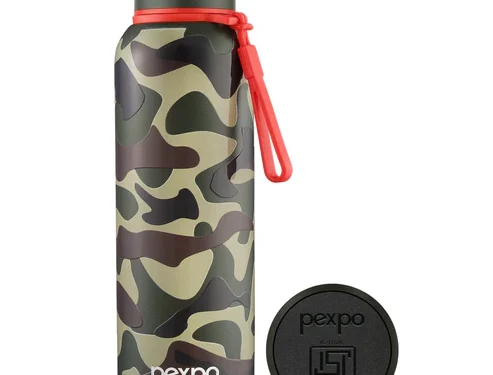PEXPO BRAVO ART CAMOUFLAGE UV PRINTED DESIGN BOTTLE (GREEN) 800ML