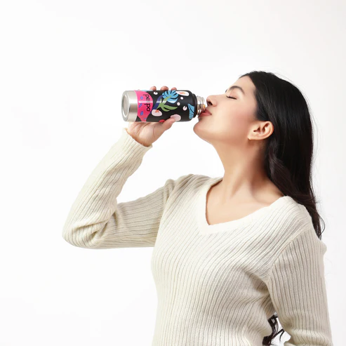 PEXPO CAMEO ART LEAF UV PRINTED DESIGN BOTTLE (KNIGHT BLACK) 300ML - Image 2