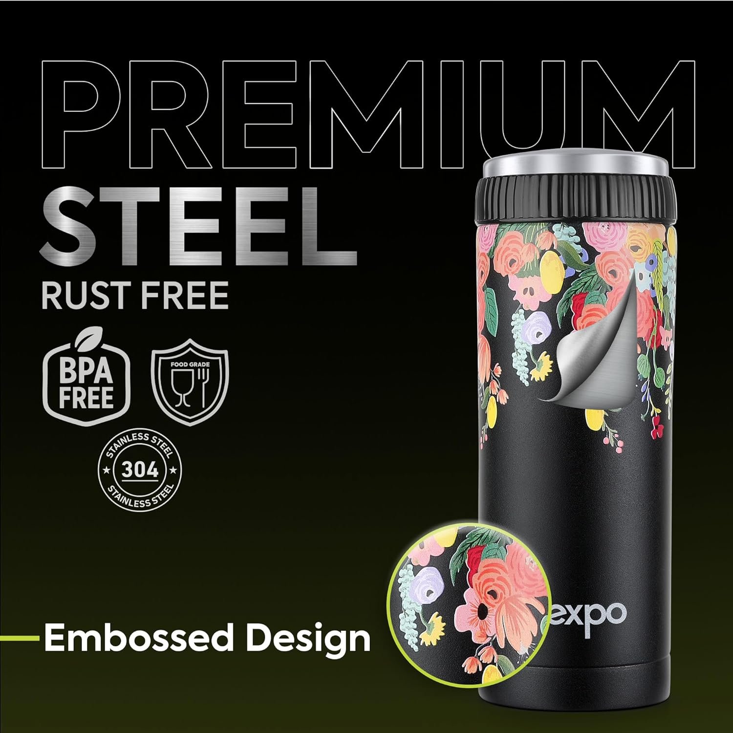 PEXPO CRYPTO ART UV PRINTED DESIGN BOTTLE (BLACK) 500ML - Image 3