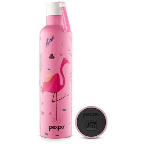 PEXPO OSLO ART FLAMINGO BIRD UV PRINTED DESIGN BOTTLE (PINK) 750ML