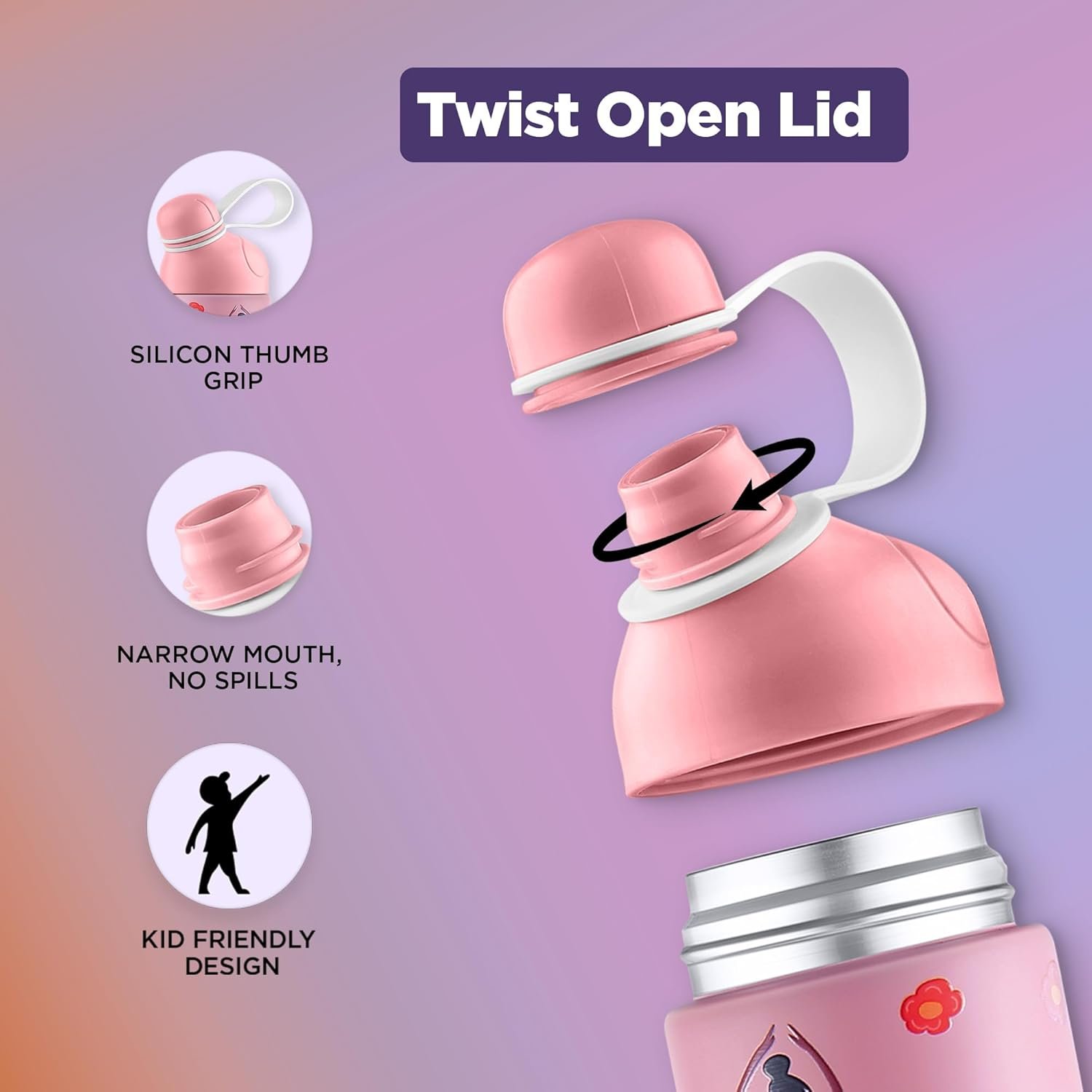 PEXPO PICO DANCING GIRL UV PRINTED DESIGN BOTTLE (PINK) 500ML - Image 3