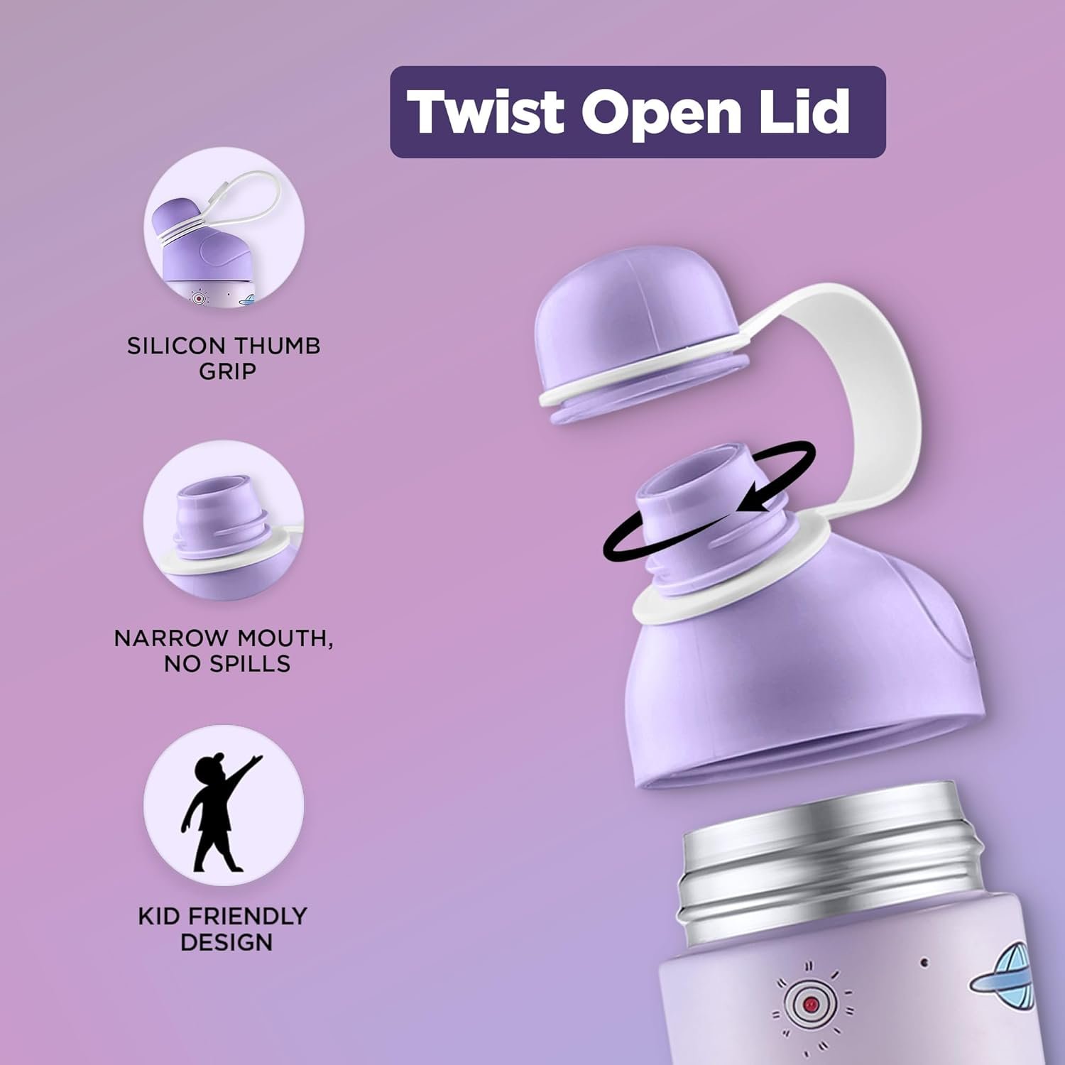 PEXPO PICO ROCKET UV PRINTED DESIGN BOTTLE (PURPLE) 500ML - Image 3