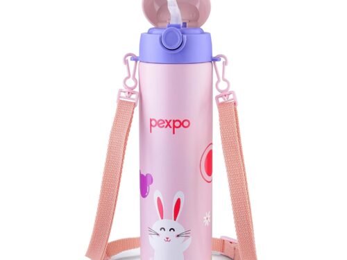PEXPO PIXY RABBIT UV PRINTED DESIGN BOTTLE (BABY PINK) 500ML