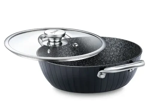 PRESTIGE DEEP KADAI-DURASTONE HARD W/GL 240MM
