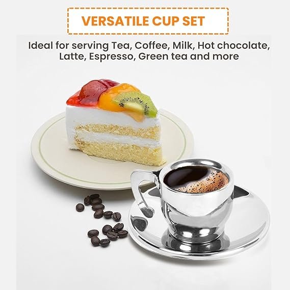 MIRROR TEA CUP AND SAUCER (SET OF 6) - Image 3