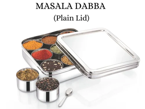 RADIANCE NINE ROUND MASALA BOX PLAIN LID