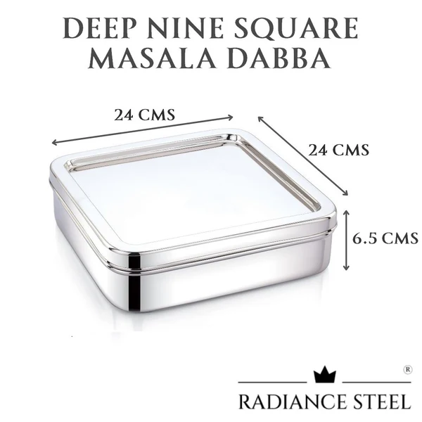 RADIANCE NINE SQUARE MASALA BOX WITH PLAIN LID - Image 2