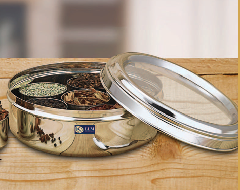 LLM MASALA DABBA WITH GLASS LID (NO. 1)