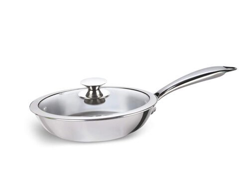ALDA VITALE TRI-PLY SS FRY PAN WITH LID 24CM