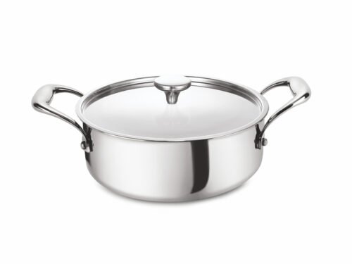 ALDA PRIMERO TRI-PLY SS SHORT CASSEROLE WITH LID 26CM (3.0L)