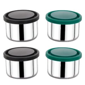 RADIANCE ROUND AIRTIGHT SNACK BOX WITH SILICONE LID 150ML(SET OF 2)
