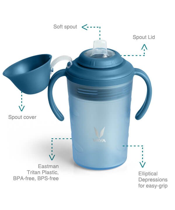 VAYA DRYNK WITH SPOUT LID 280ML (FROSTED BLUE) - Image 4