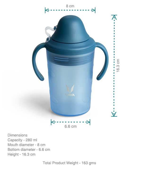 VAYA DRYNK WITH SPOUT LID 280ML (FROSTED BLUE) - Image 2