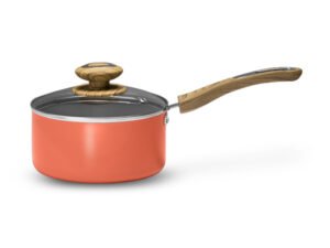 VAYA HAUTECHEF-PTFE SAUCEPAN CORAL CRUSH-WOOD FINISH HANDLE