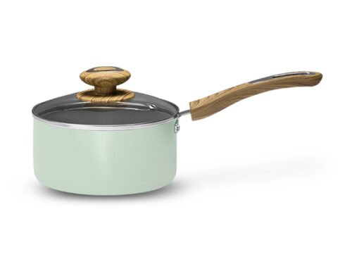 VAYA HAUTECHEF-PTFE SAUCEPAN WINTER MINT-WOOD FINISH HANDLE