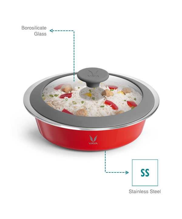 VAYA SERVEWARE GLASS LID 1100ML (SCARLET SUN) - Image 5