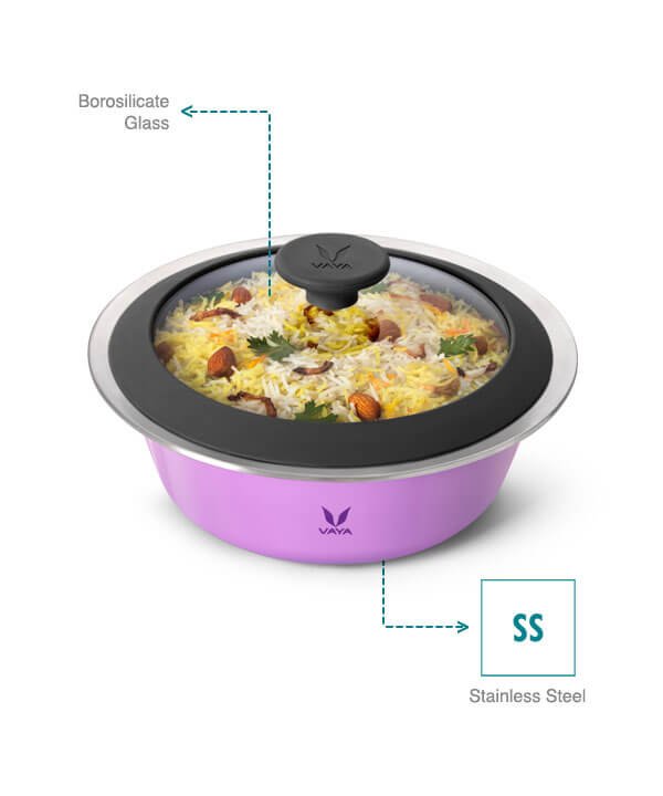 VAYA SERVEWARE GLASS LID 1500ML (IRIS PURPLE) - Image 6