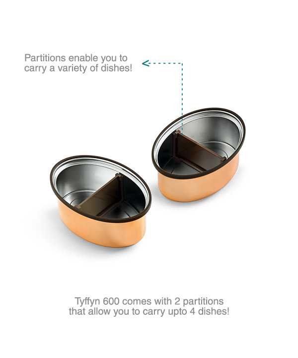 VAYA TYFFYN WITH COPPER-FINISHED CONTAINERS 600ML (WHITE) - Image 4