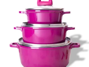 WONDERCHEF CASSEROLE COMBI-CERAMIDE SET PINK