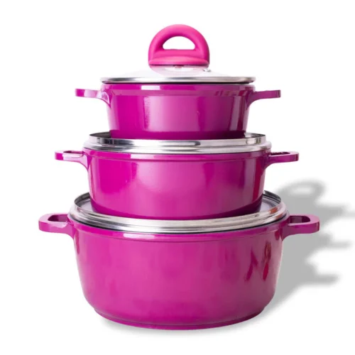WONDERCHEF CASSEROLE COMBI-CERAMIDE SET PINK